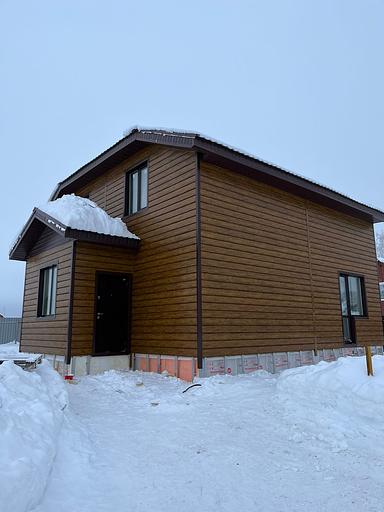 Металлический сайдинг «Евробрус с тиснением» цвет Printech CEDAR 3D фото 5