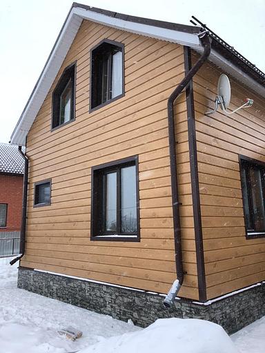 Металлический сайдинг «Евробрус с тиснением» цвет Printech LOG 3D фото 2