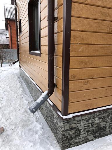 Металлический сайдинг «Евробрус с тиснением» цвет Printech LOG 3D фото 5