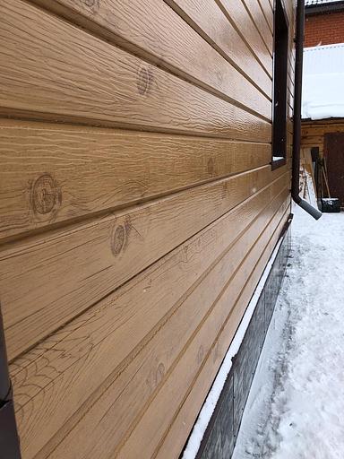 Металлический сайдинг «Евробрус с тиснением» цвет Printech LOG 3D фото 6