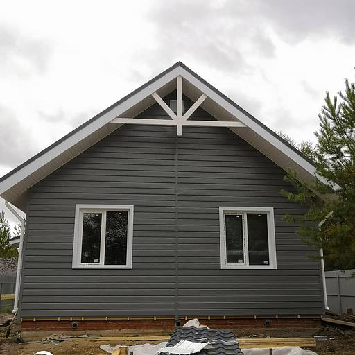 Металлический сайдинг «Евробрус с тиснением» цвет RAL 7005 фото 4