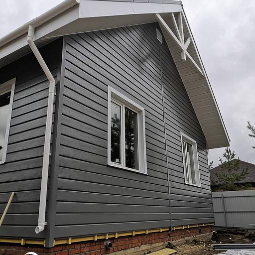 Металлический сайдинг «Евробрус с тиснением» цвет RAL 7005 фото 5