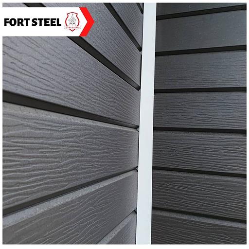 Металлический сайдинг «Евробрус с тиснением» цвет RAL 8019 RoofToppe фото 3