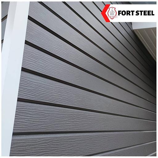 Металлический сайдинг «Евробрус с тиснением» цвет RAL 8019 RoofToppe фото 7