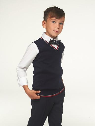 Жилет трикотажный, хлопок 100% тёмно-синий фото 1