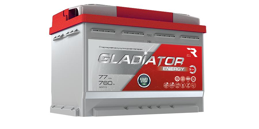 Аккумулятор «Gladiator EFB» 77А/ч, обратной полярности, конус, GEN7700 ОПТ фото 1