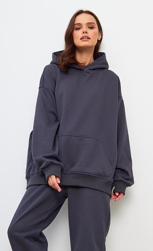 Демисезонный костюм трехнитка оверсайз серый фото 2