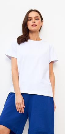 Футболка белая однотонная кулирка женская фото 1