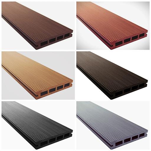 WPC палуба тақтасы, Венге түсі, күшейтілген профиль, щеткалы кордюр фото 2