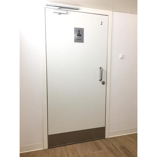 Двери для больничных палат и кабинетов в металлической коробке с покрытием НPL И CPL фото 2