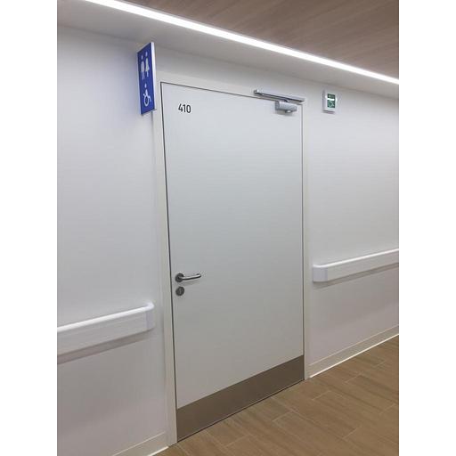 Двери для больничных палат и кабинетов в металлической коробке с покрытием НPL И CPL фото 3