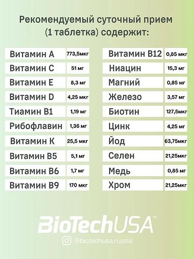 Витаминный комплекс BiotechUSA Vitamin Complex 60 капс ОПТ фото 4