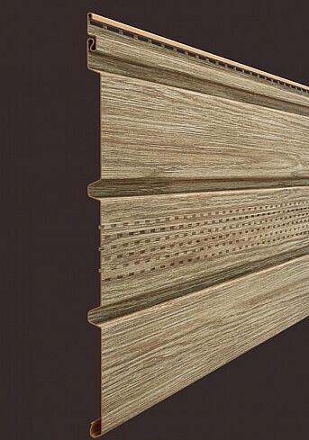 Софит Docke Т4 LUX, под дерево, 3000x305 мм, с центральной перфорацией, цвет кедр фото 1