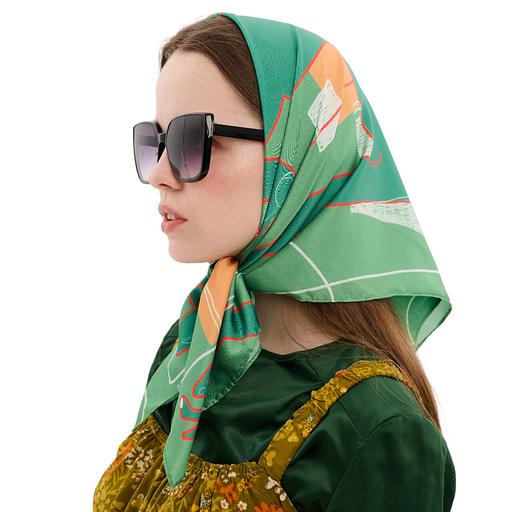 Женский платок «Дева» искусственный шёлк Армани 55×55 см фото 3