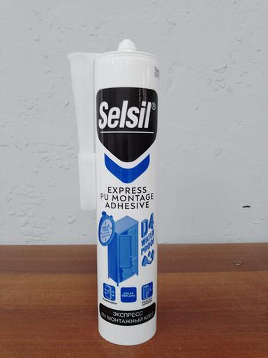 Экспресс полиуретановый монтажный клей D4 Selsil 300 мл прозрачный фото 1