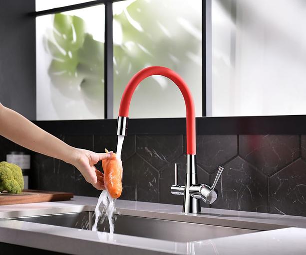Смеситель Lemark Comfort LM3075C-Red для кухни с подключением к фильтру с питьевой водой фото 4