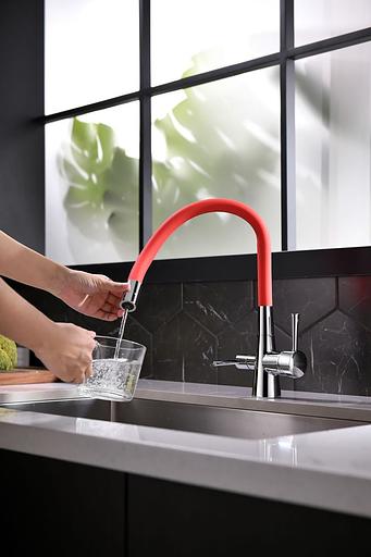 Смеситель Lemark Comfort LM3075C-Red для кухни с подключением к фильтру с питьевой водой фото 6
