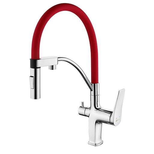 Смеситель Lemark Comfort LM3074C-Red для кухни с подключением к фильтру с питьевой водой фото 1