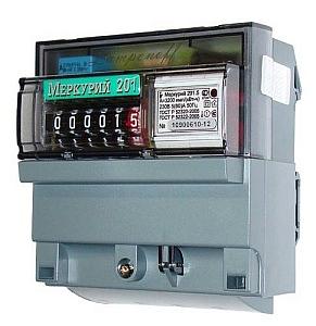 Электросчетчик Меркурий 201.5 5(60)А/230В однотарифный, кл.т. 1, DIN Инкотекс 00000032419, 1 шт фото 1