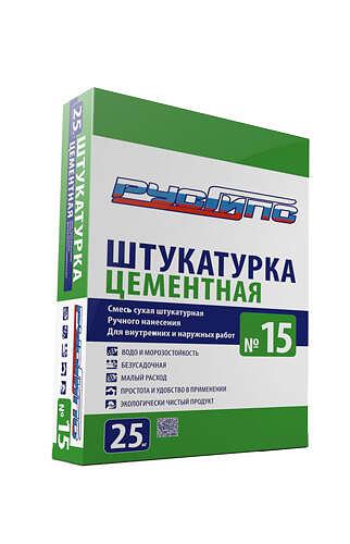 Штукатурка цементная РусГипс №15 25 кг ОПТ фото 1