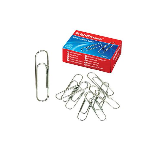 Скрепки Erich Krause, 33 мм, оцинкованные, 100 шт., в картонной коробке, 224641 опт фото 2