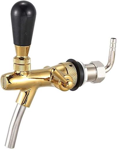 Пивной кран золото, с компенсатором 5/8" фото 1