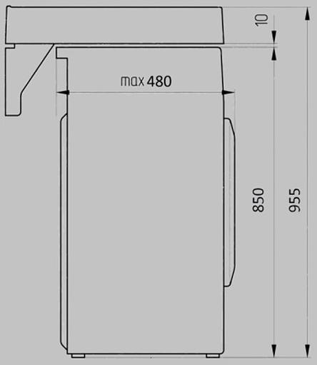 Раковина из искусственного камня «Калипсо» для установки над стиральной машиной ОПТ фото 4