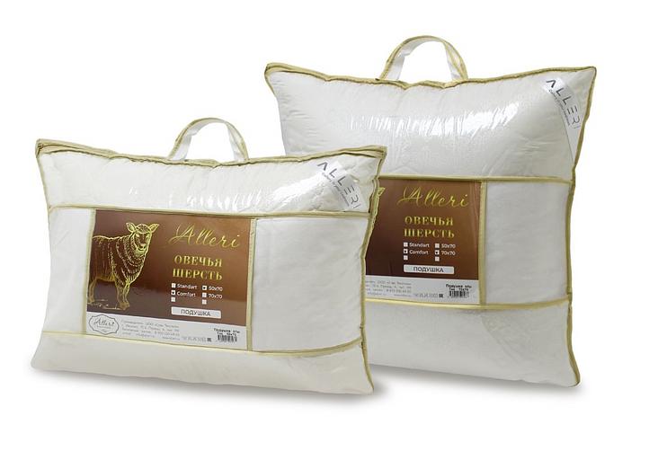 Подушка «Овечья шерсть» тик двухкамерная 50×70 ОПТ фото 3