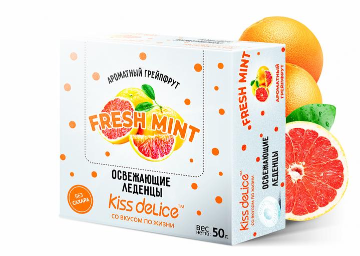 Освежающие леденцы Kiss Delice со вкусом со вкусом Грейпфрута, 50 г фото 1
