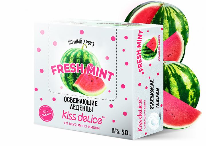 Освежающие леденцы Kiss Delice со вкусом Сочного Арбуза, 50 г фото 1