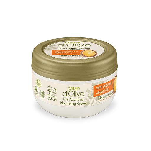Крем для рук и тела Dalan «D’Olive» питательный и омолаживающий с маслом Арганы, 150 мл фото 1