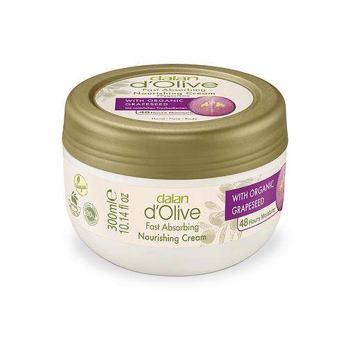 Крем для рук и тела Dalan «D’Olive» питательный и успокаивающий с маслом виноградных косточек, 300 мл фото 1