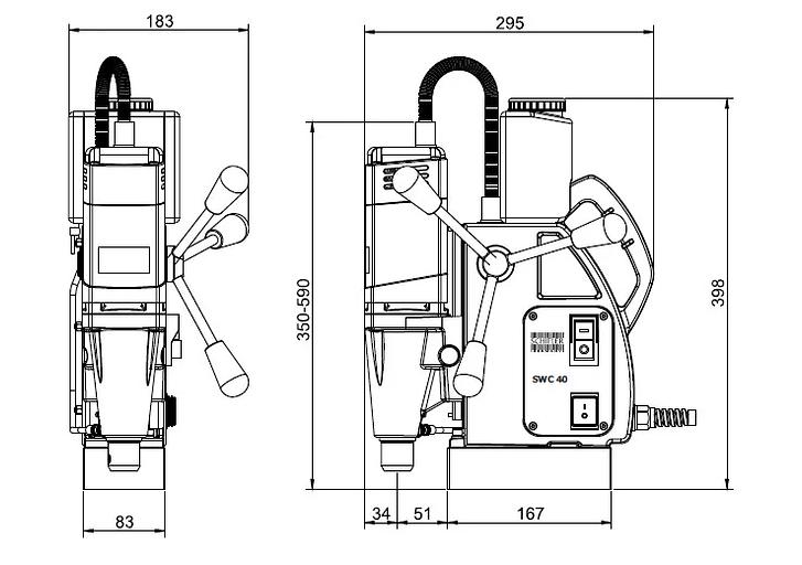 Магнитный сверлильный станок SWC 65 WT-1600W фото 2