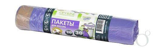 Мешки для мусора 30 л 20 шт с завязками ПНД «Оптилайн» фото 1