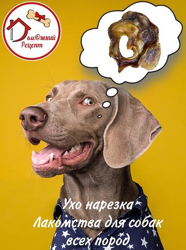 Ухо говяжье внутреннее нарезка лакомство для собак 1 кг ОПТ фото 4