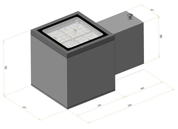 Точечный архитектурный светильник «Гранит» односторонние 1B100 125 28W 220V 24-60LED фото 3