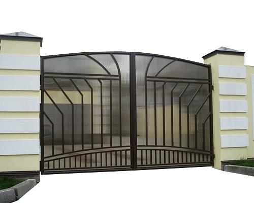 Ворота распашные поликарбонат фото 1