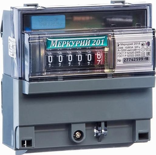 Счетчик «Меркурий» 201.5 5(60)А DIN ОУ 1-фазный 1 тариф ОПТ фото 1