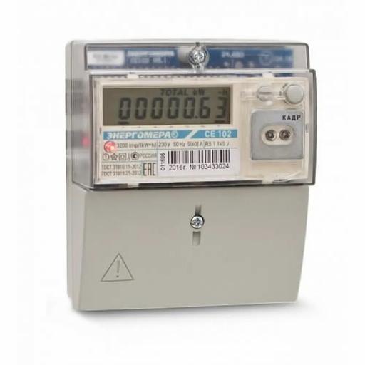 Счетчик «Энергомера» CE 102 R5.1 145 J 1-фазный DIN ЖКИ 2 тарифа ОПТ фото 1