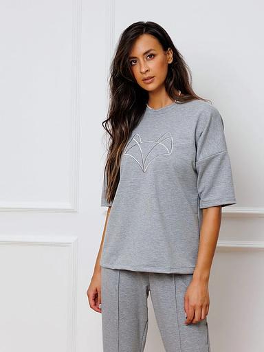 Футболка женская, серая, Опт фото 2