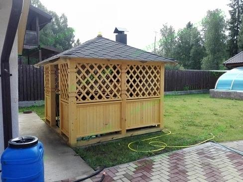 Дачная беседка 3х3 метра с грилем фото 1