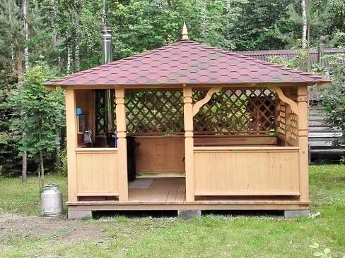 Беседка «Скандинавия» 3×4 метра с казан-мангалом фото 1