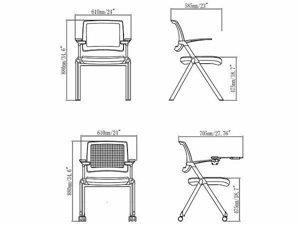 Современный стул Rio для офиса с роликами, подлокотниками, пюпитром ОПТ фото 3
