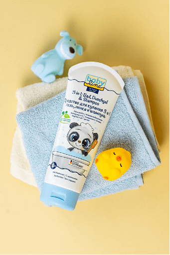 Средство для купания 3в1: шампунь, гель, пенка Babyline 200 мл ОПТ фото 2