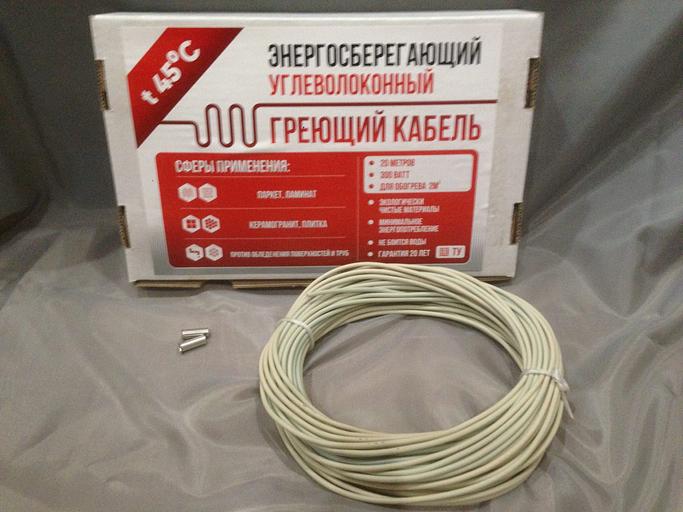 Одножильный углеволоконный карбоновый греющий кабель (10 метров) 12к 33 Ом/м фото 5