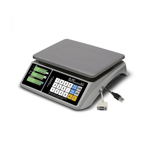 Торговые настольные весы Mertech M-ER 328 C-32.5 LCD с RS-232 и USB без АКБ фото 1