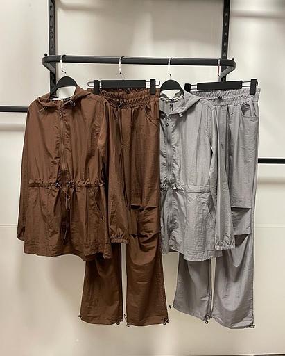 Женский комплект пыльник удлиненный со штанами карго опт фото 1