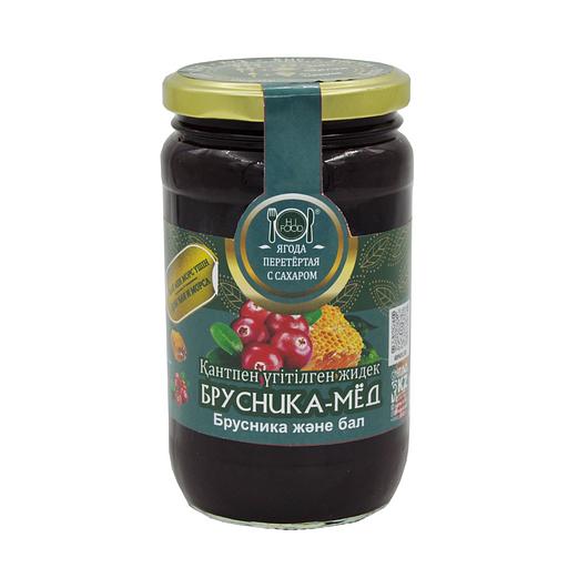 Ягода перетёртая с сахаром «HiFood» Брусника-мёд 450 г ОПТ фото 1