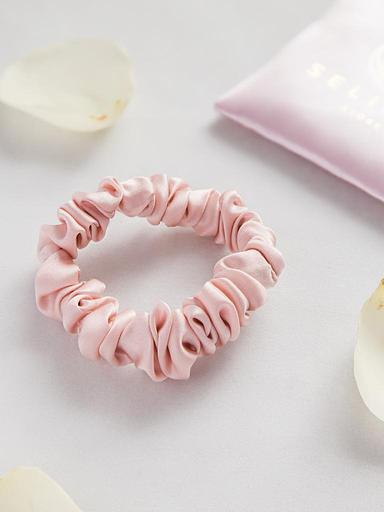 Шёлковая резинка для волос Basic «Sunset Pink» ОПТ фото 7