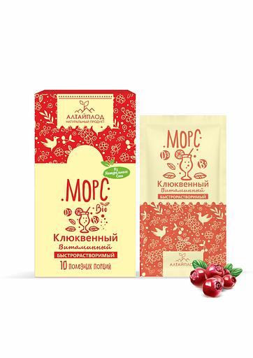 Морс сухой витаминизированный АлтайПлод «Клюквенный» в саше по 20 г ОПТ фото 1